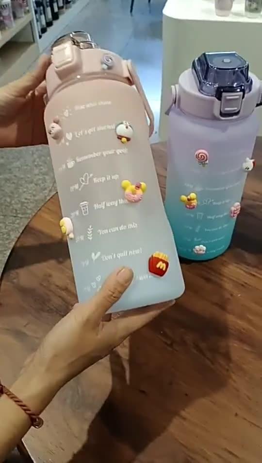 2Litter Large Plastic Bottle with Motivational Quotes