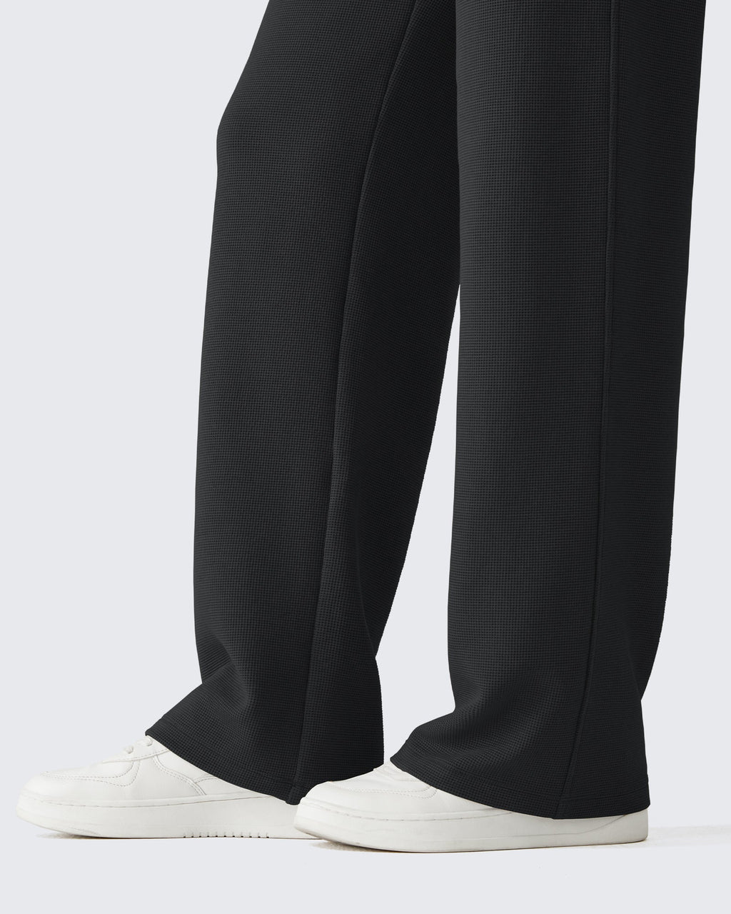 G4Free Waffle Wide Leg Pull On Dress Pants High Waisted Stretchy
