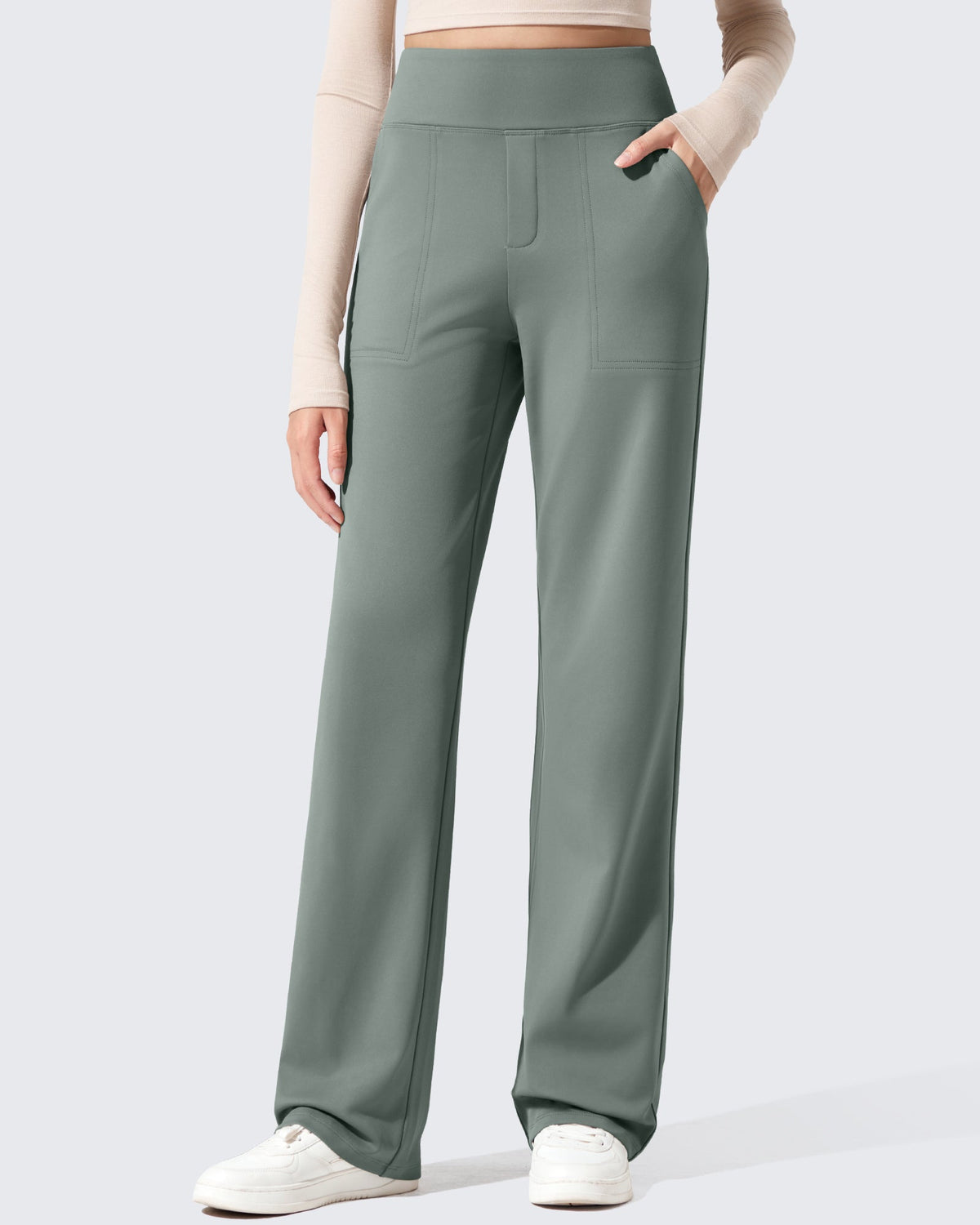 EverGoing Fleece Lined High-Waisted Dressy Pants