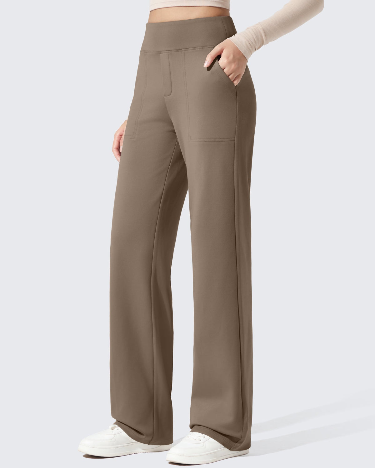 EverGoing Fleece Lined High-Waisted Dressy Pants