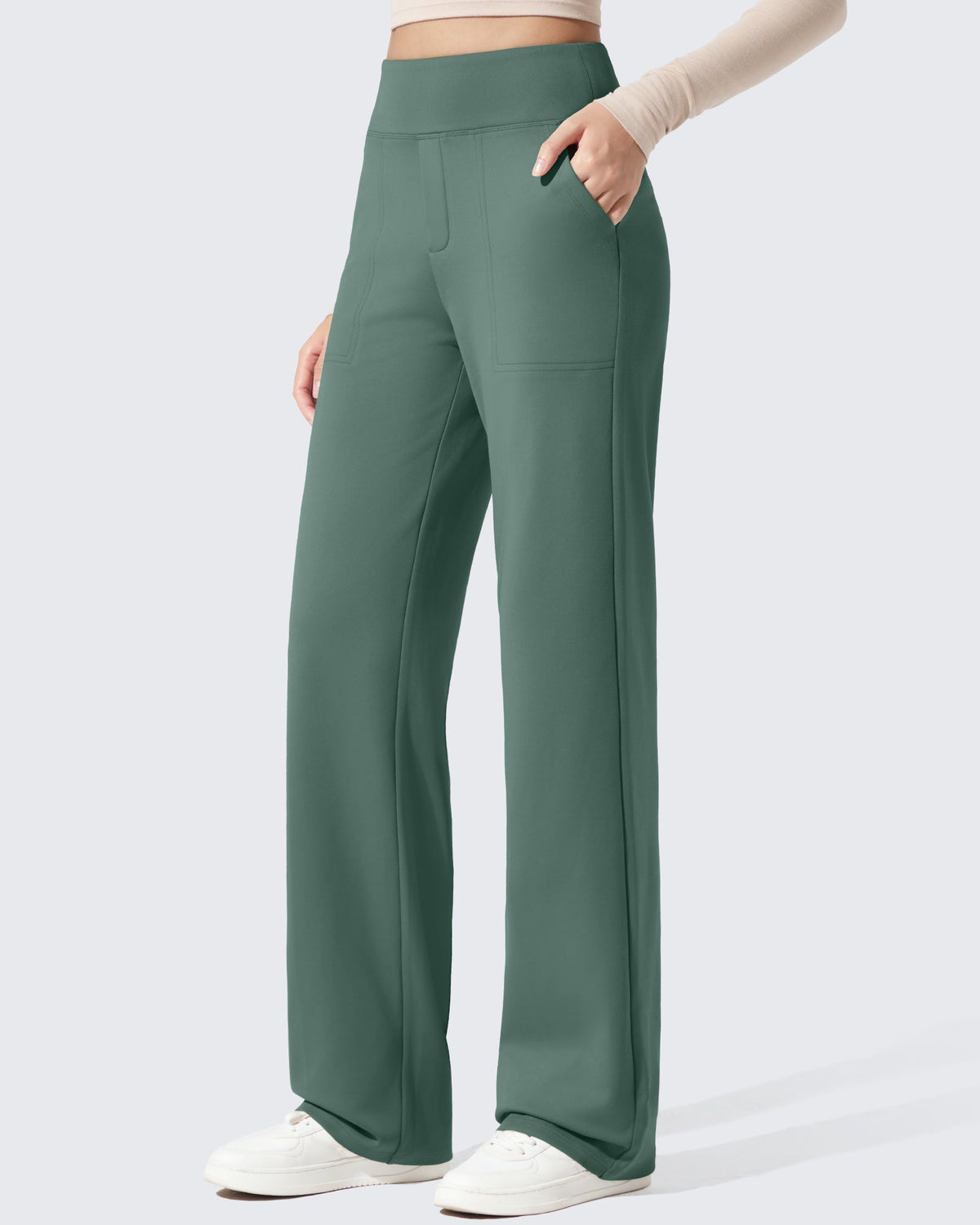 EverGoing Fleece Lined High-Waisted Dressy Pants