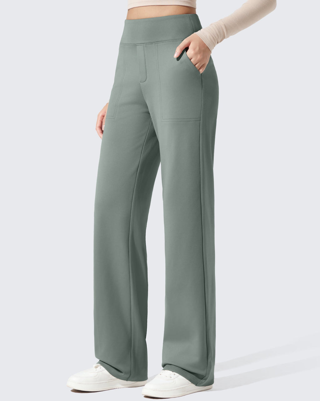 EverGoing Fleece Lined High-Waisted Dressy Pants