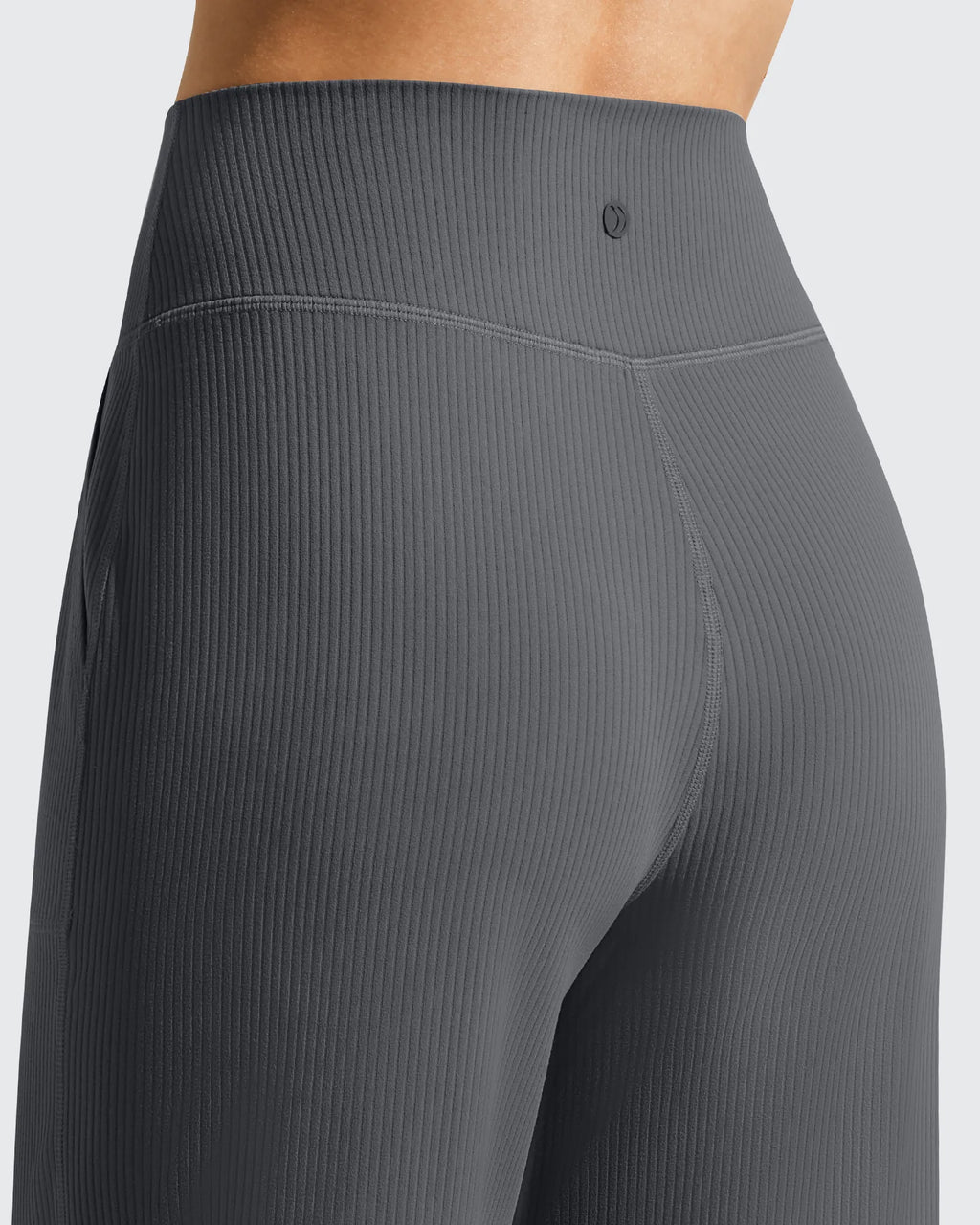 Ribbed Bermuda High-Waist Knee Length Shorts 11''