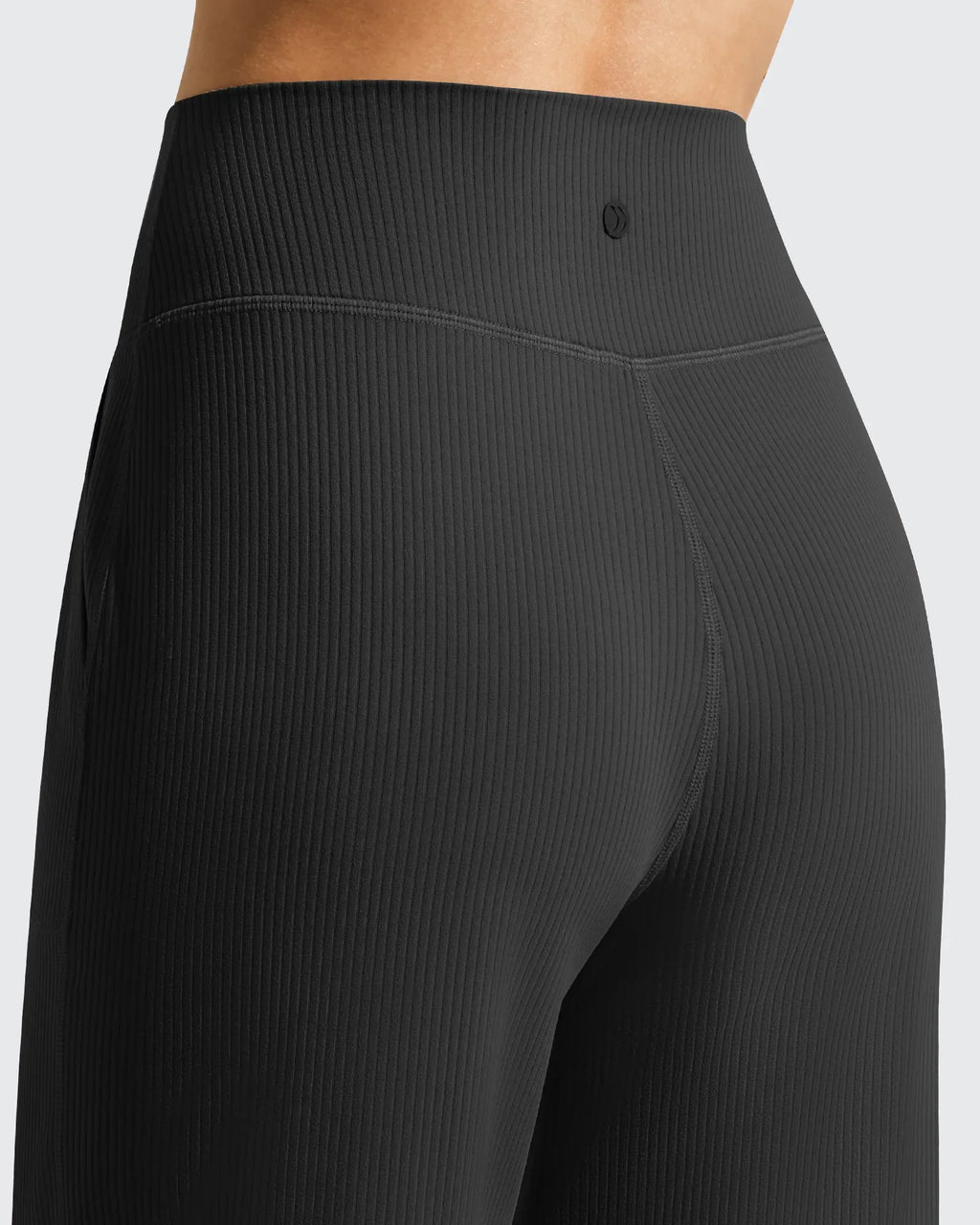 Ribbed Bermuda High-Waist Knee Length Shorts 11''