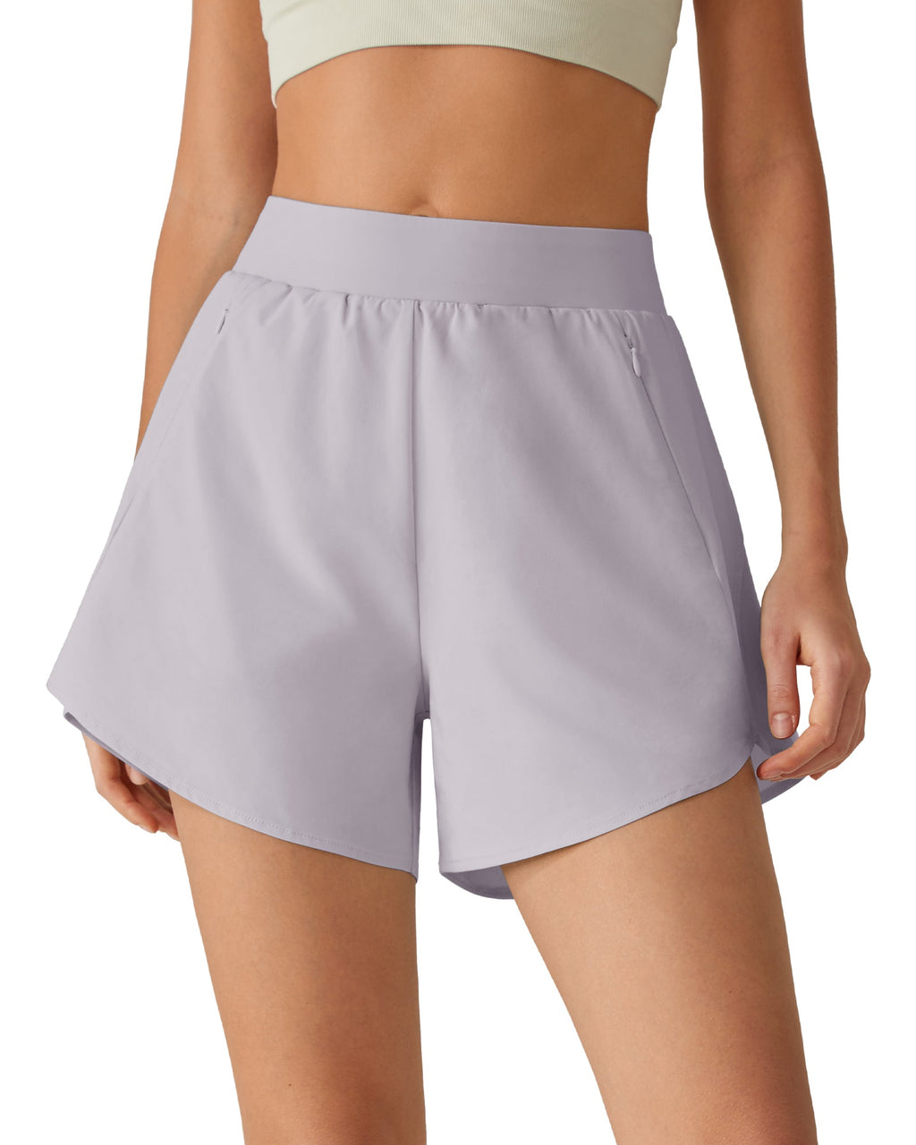 G4Free Chillwhisp 2.5" Dolphin Hem Running Shorts with Pockets