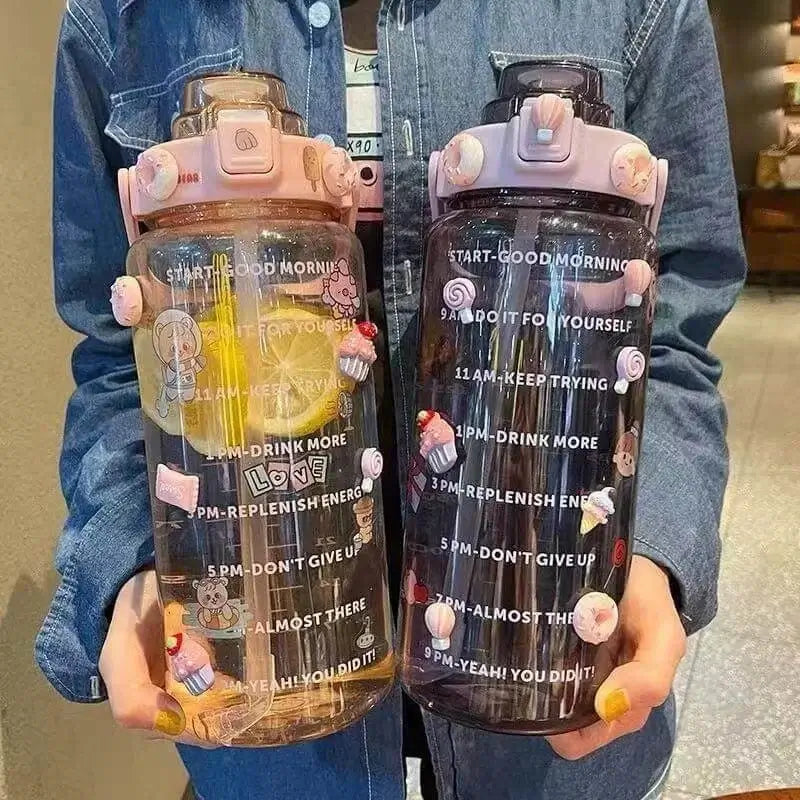 2Litter Large Plastic Bottle with Motivational Quotes