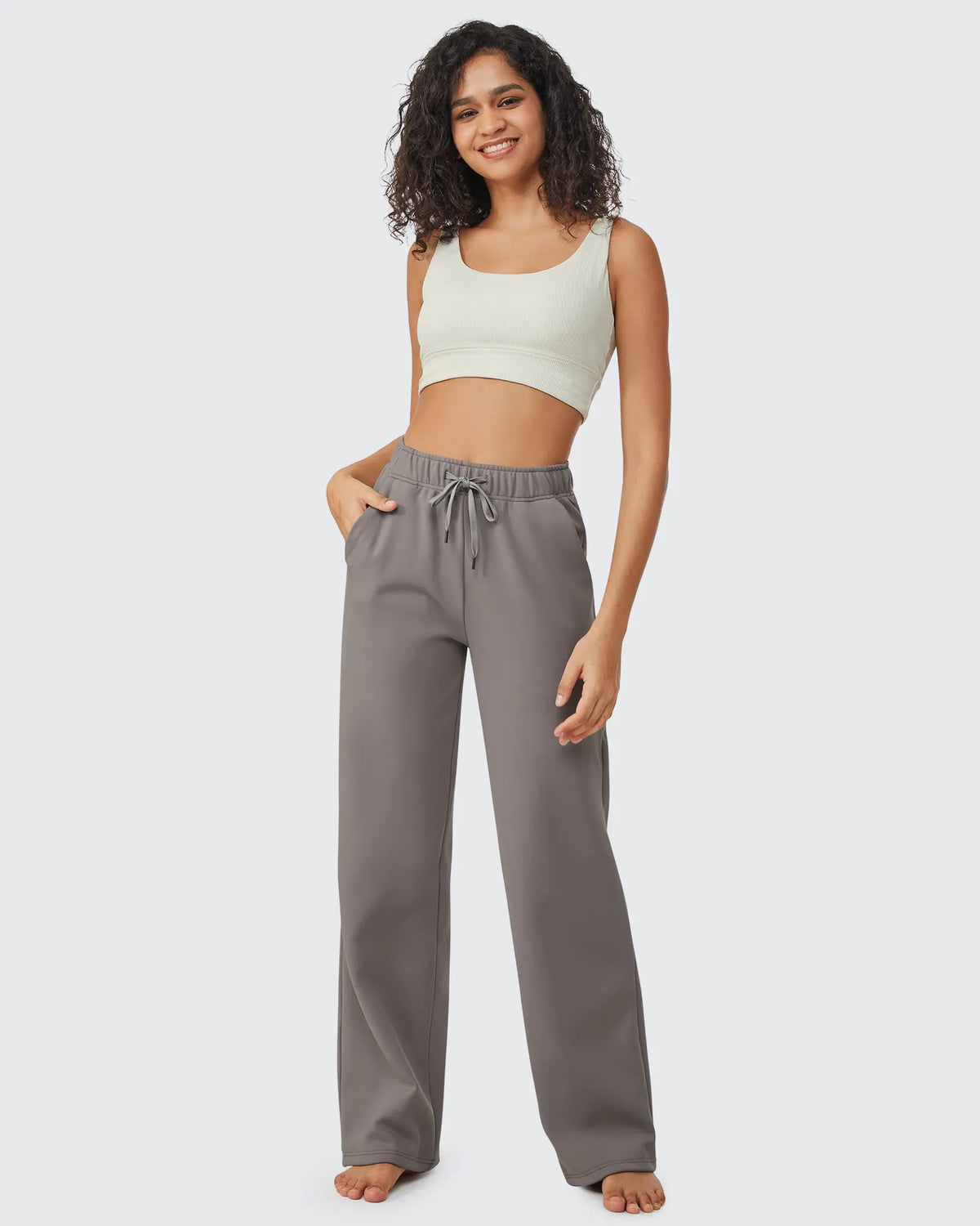EverGoing Loose Fleece Lined Drawstring Casual Pants Petite
