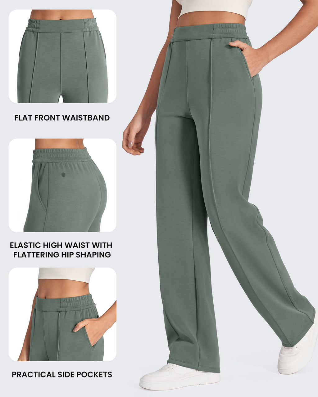 Smoofit Loose High-Rise Elastic Dressy Pants Tall