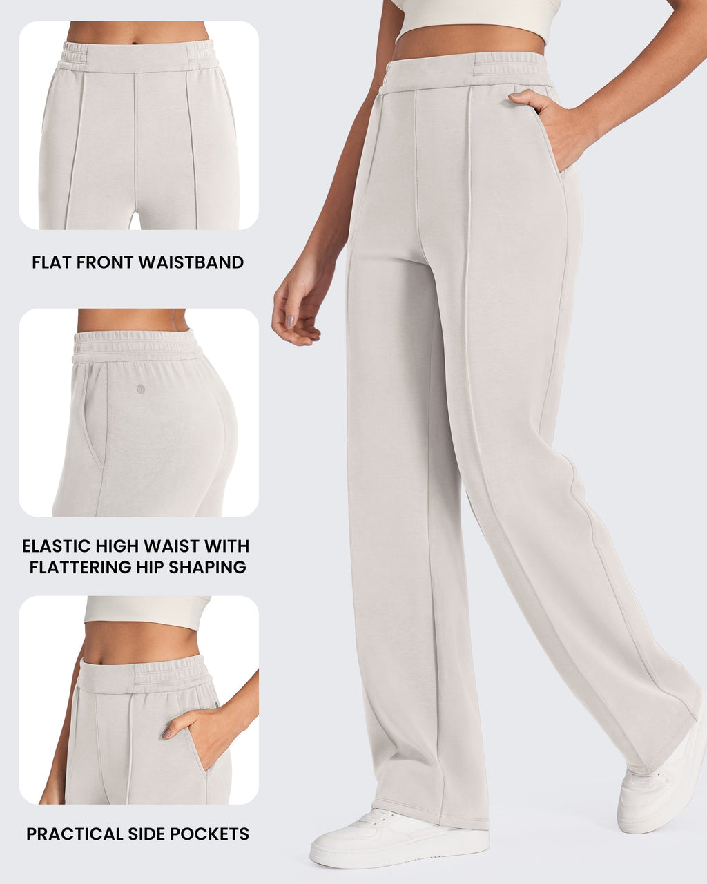 Smoofit Loose High-Rise Elastic Dressy Pants Regular