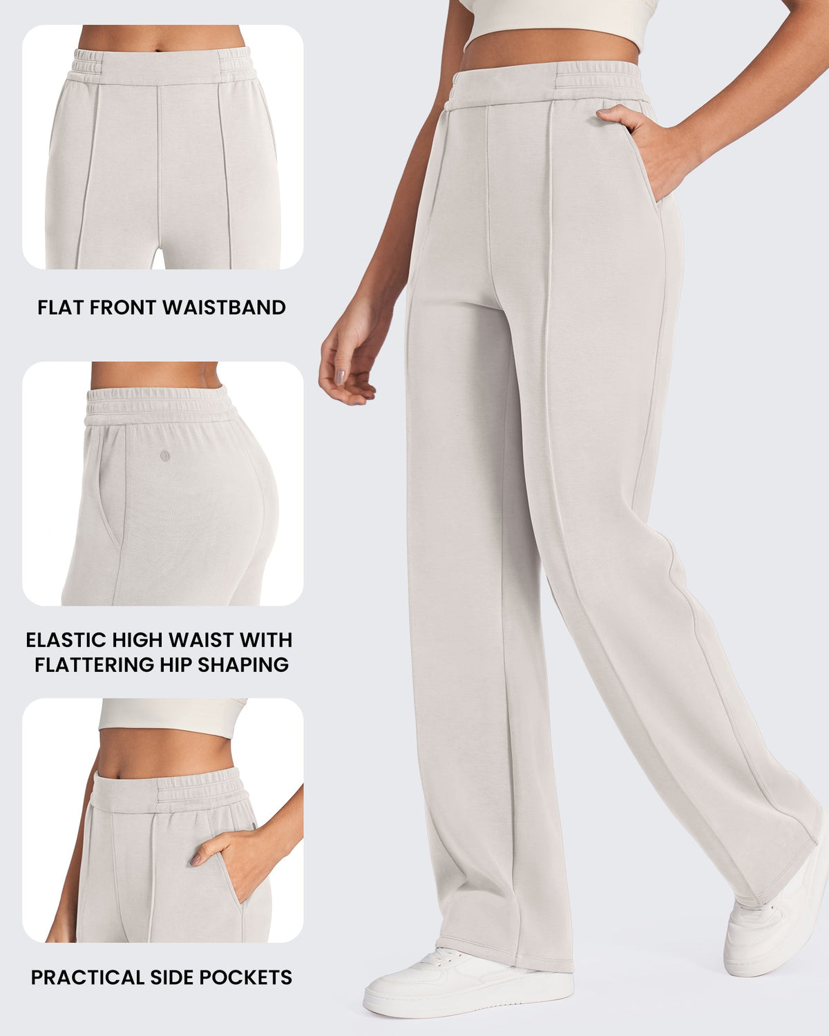 Smoofit Loose High-Rise Elastic Dressy Pants Regular