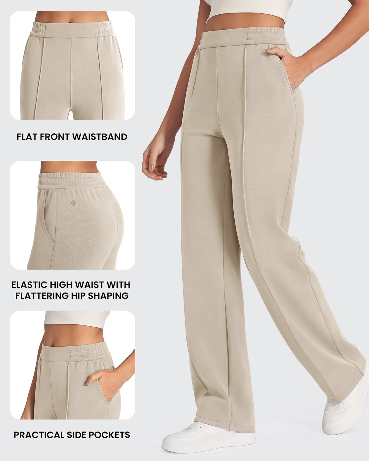 Smoofit Loose High-Rise Elastic Dressy Pants Tall