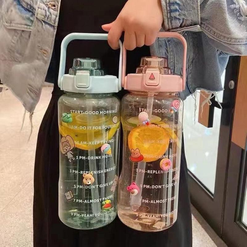 2Litter Large Plastic Bottle with Motivational Quotes