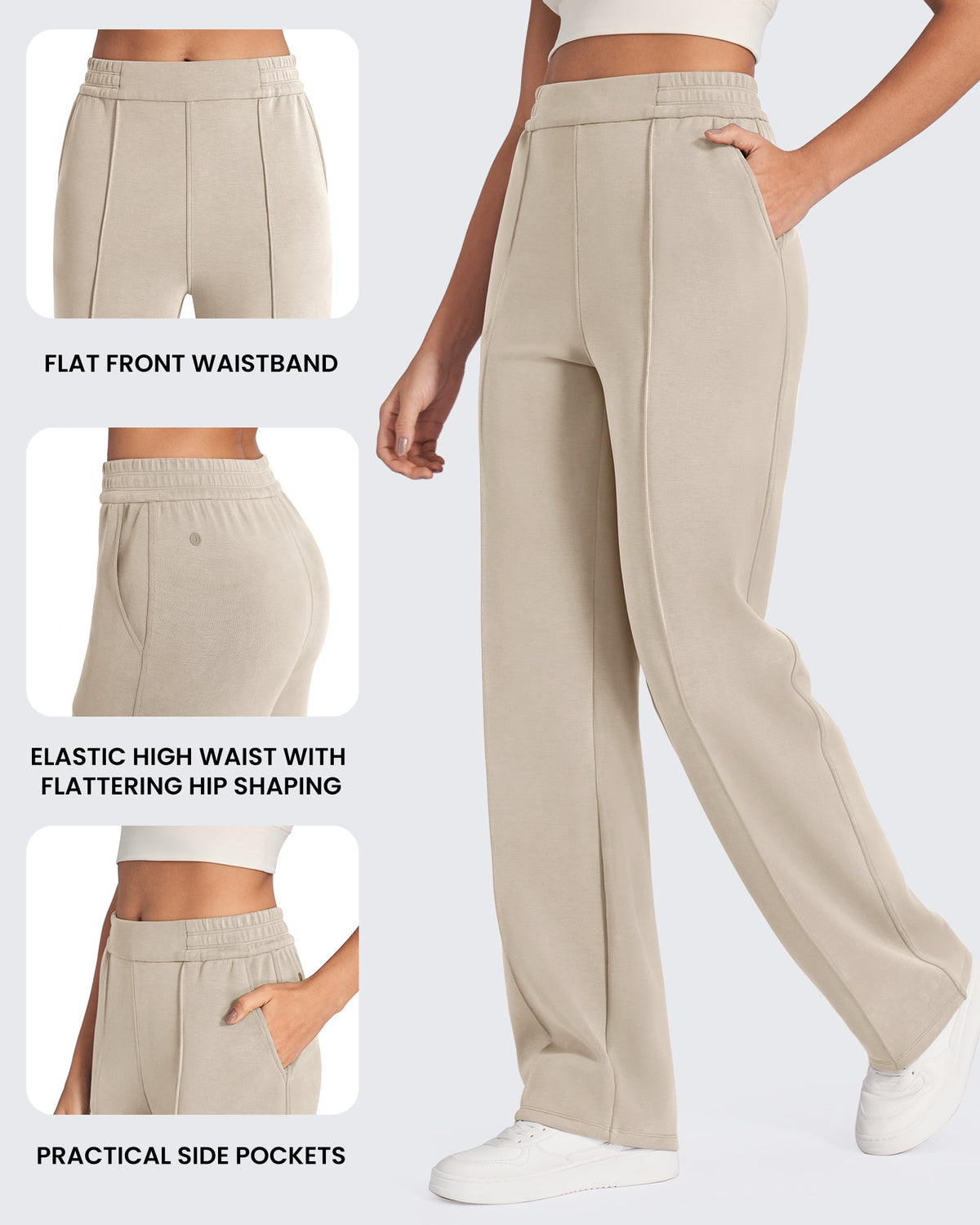 Smoofit Loose High-Rise Elastic Dressy Pants Regular