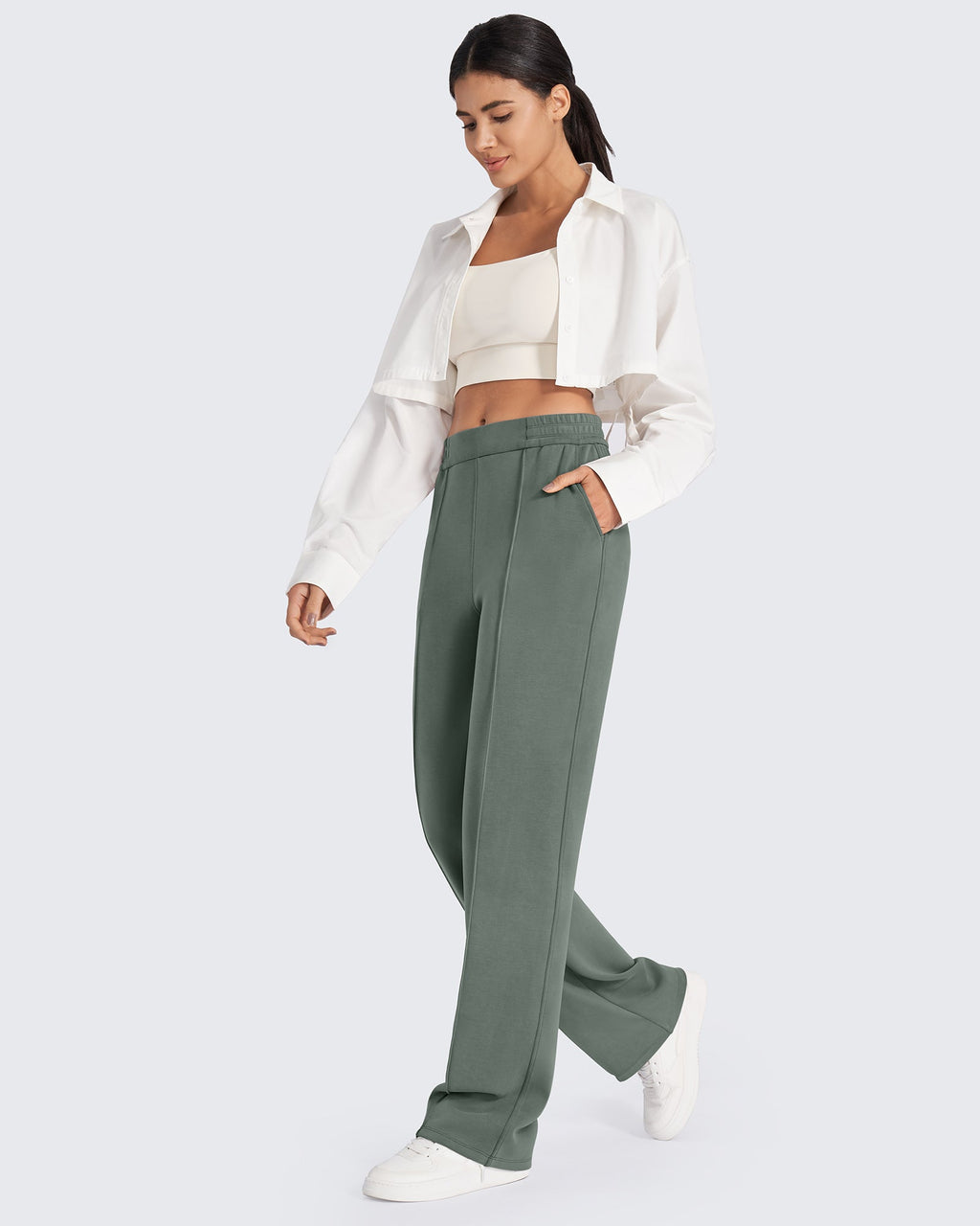 Smoofit Loose High-Rise Elastic Dressy Pants Tall