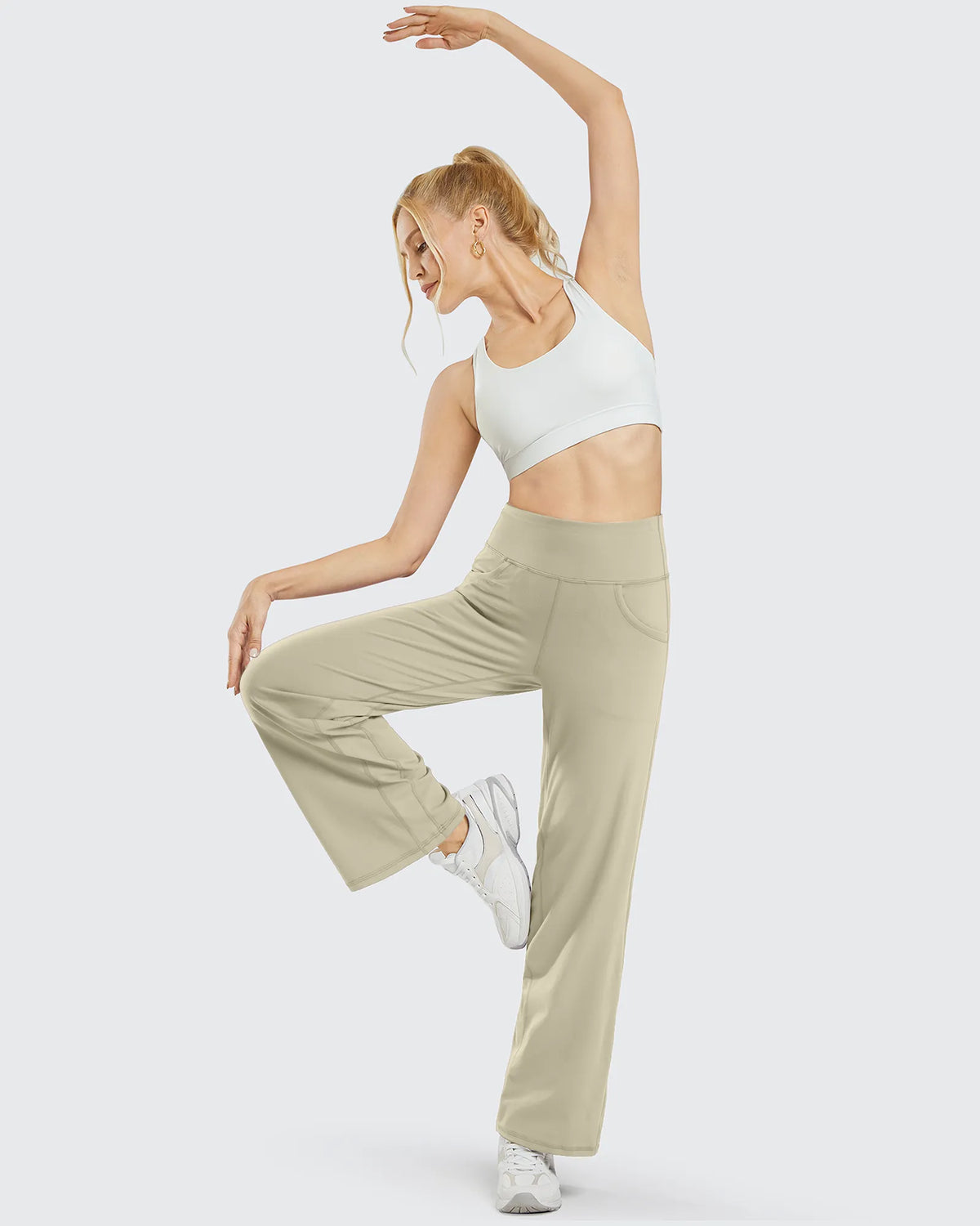 Wide Leg Pants Woman Yoga Pants with Pockets Petite