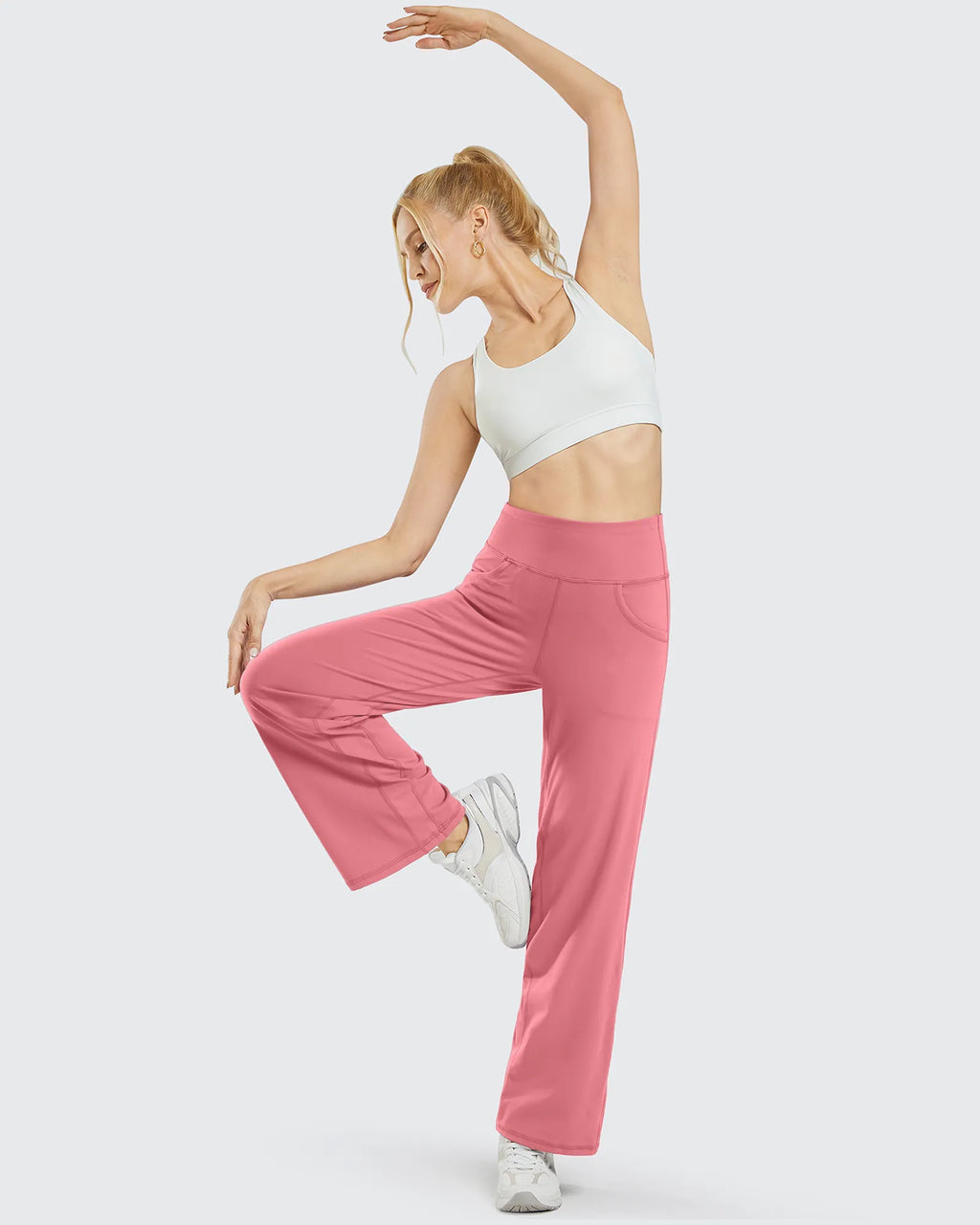 Wide Leg Pants Woman Yoga Pants with Pockets Regular