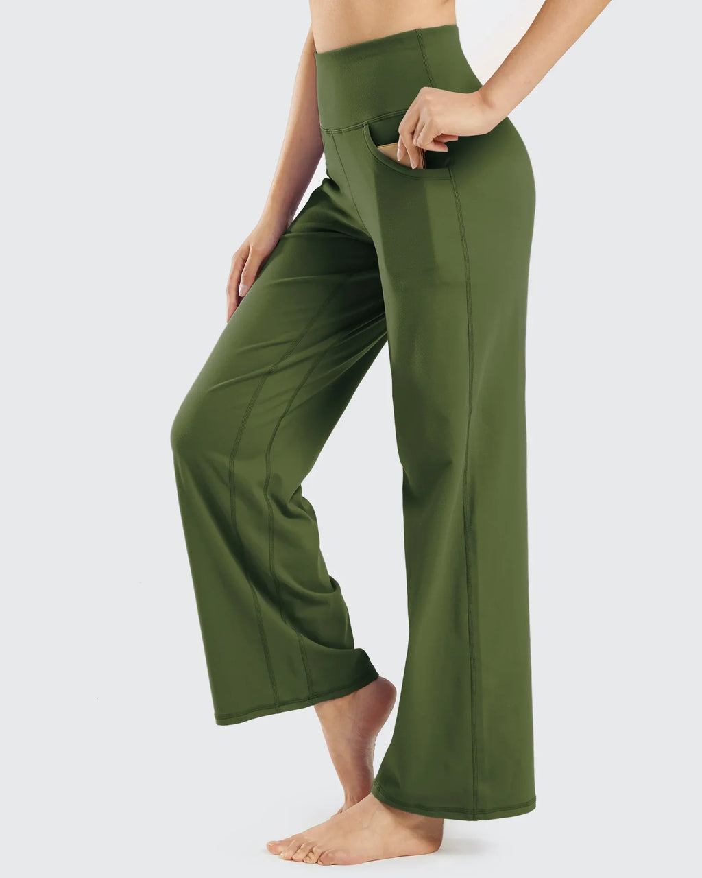 Wide Leg Pants Woman Yoga Pants with Pockets Petite
