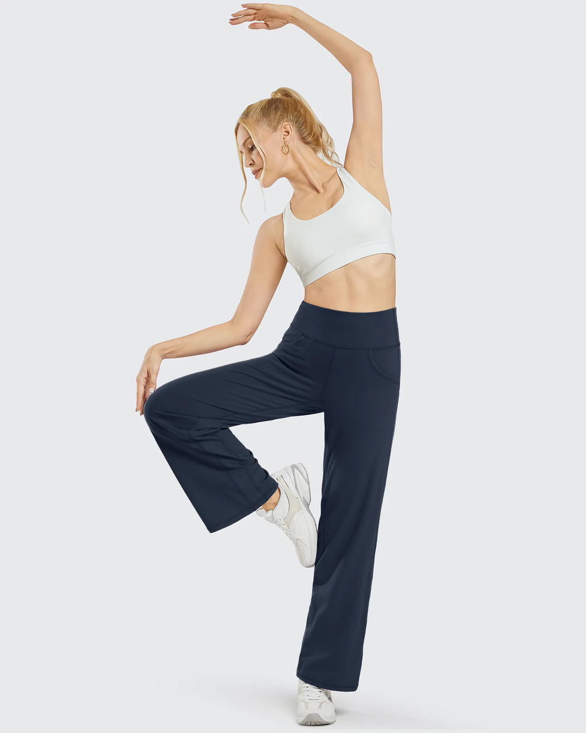 Wide Leg Pants Woman Yoga Pants with Pockets Petite