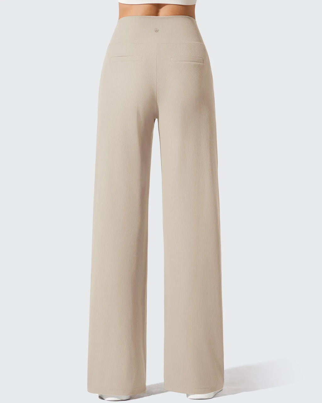 Ribbed Knit High Waist Wide Leg Yoga Pants