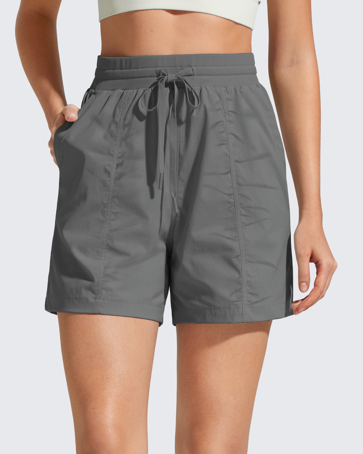 G4Free 4" High Waisted Casual Shorts with Pockets