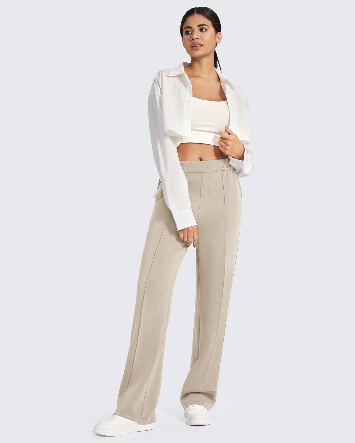 Smoofit Loose High-Rise Elastic Dressy Pants Regular