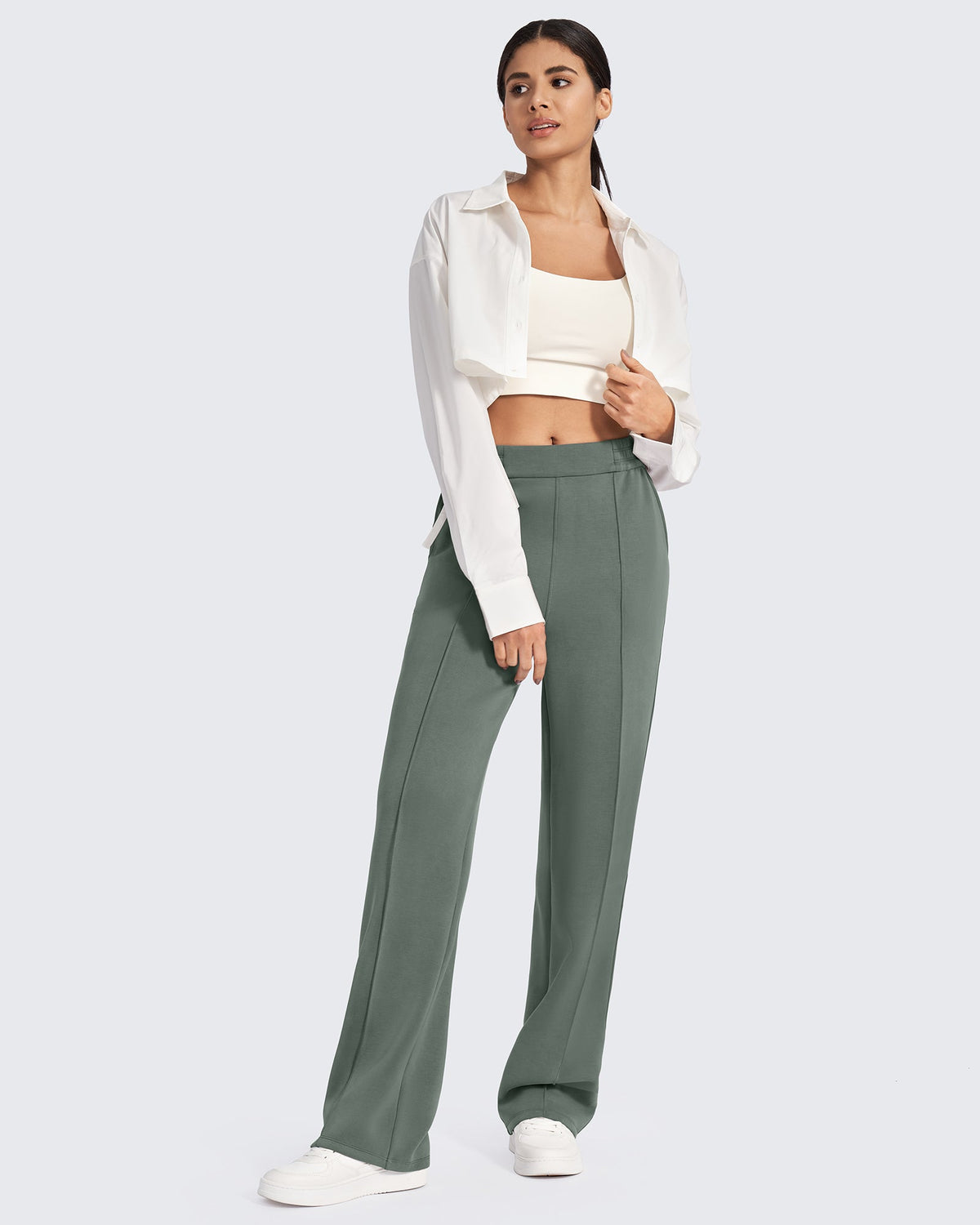 Smoofit Loose High-Rise Elastic Dressy Pants Tall