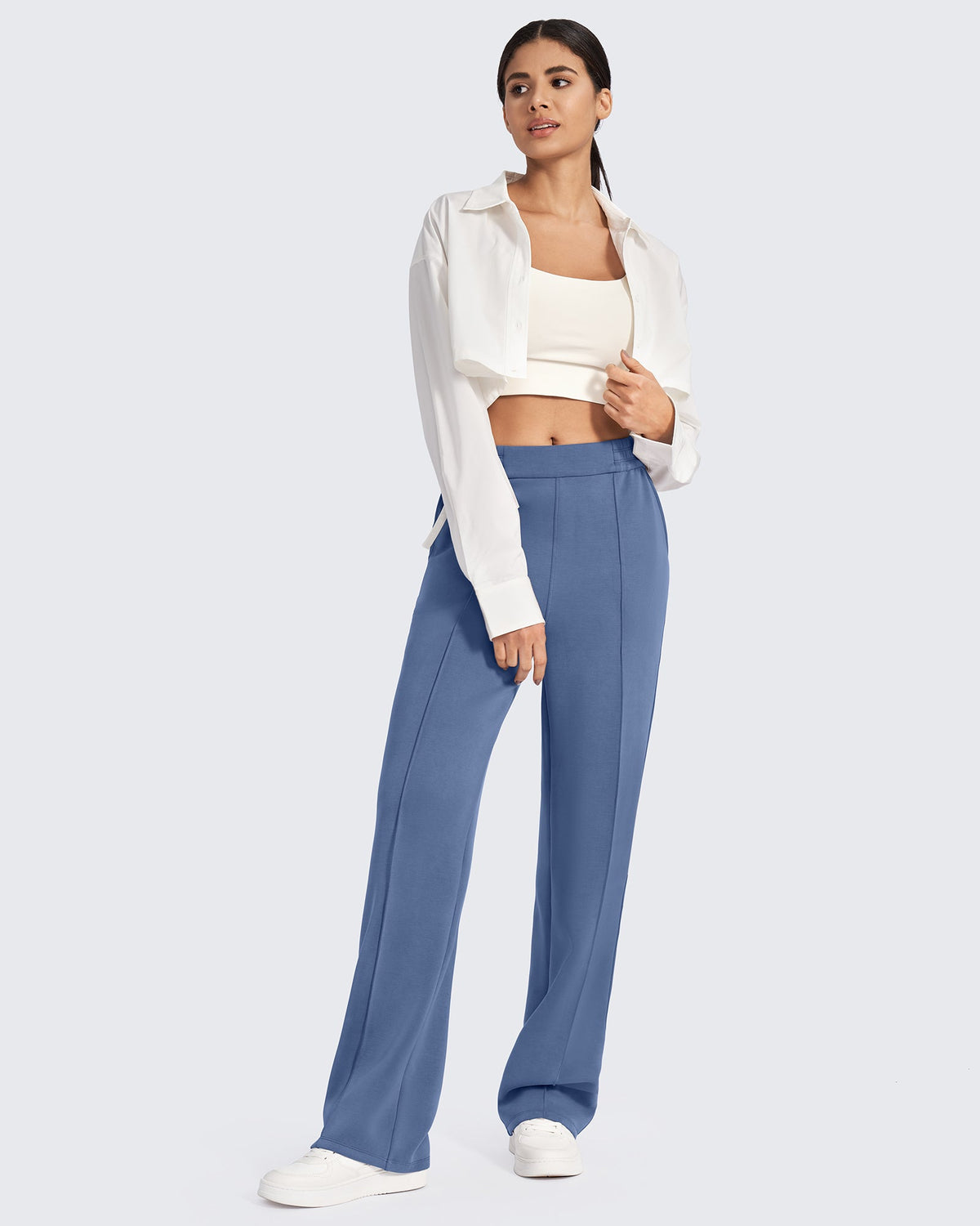Smoofit Loose High-Rise Elastic Dressy Pants Petite