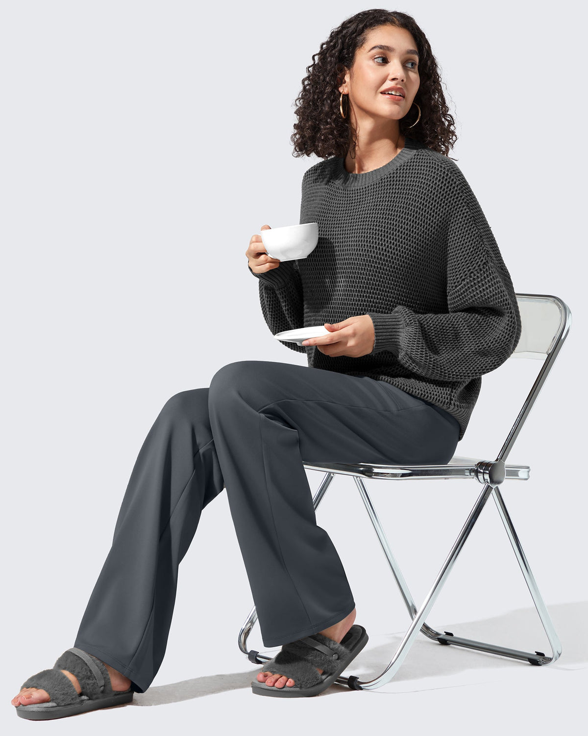EverGoing Fleece Lined High-Waisted Dressy Pants