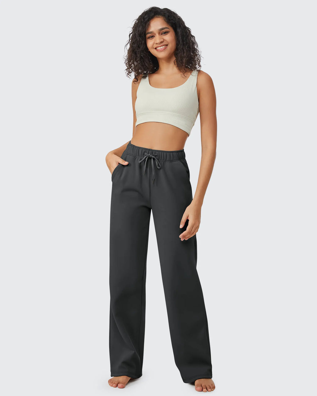 EverGoing Loose Fleece Lined Drawstring Casual Pants Petite