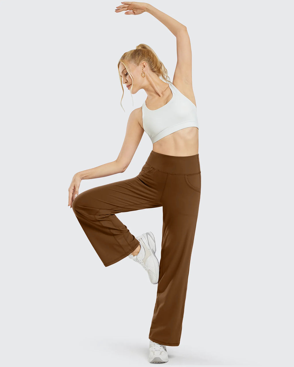 Wide Leg Pants Woman Yoga Pants with Pockets Petite