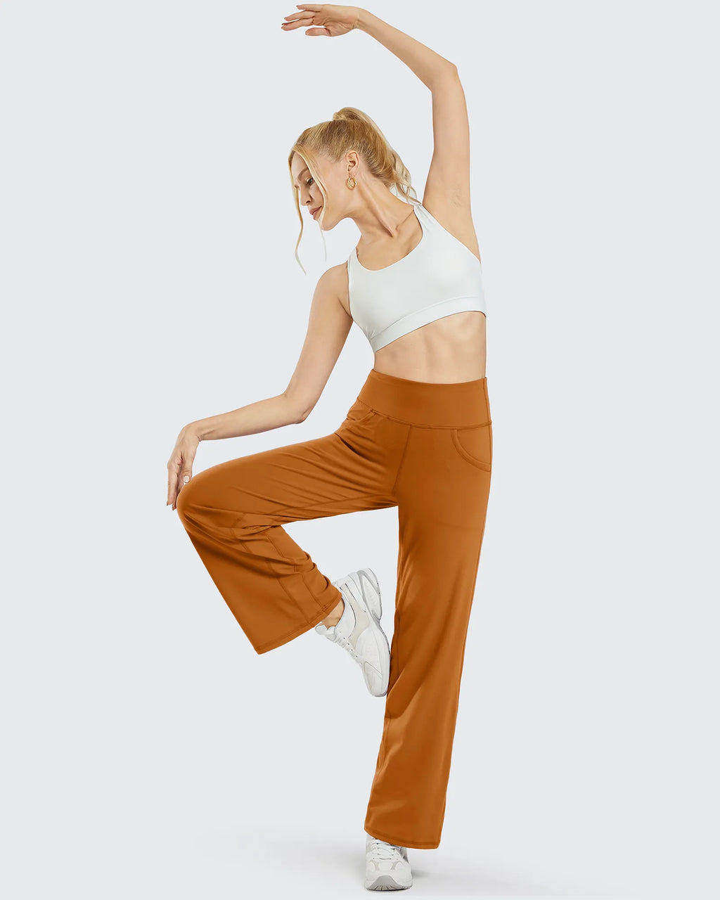 Wide Leg Pants Woman Yoga Pants with Pockets Petite