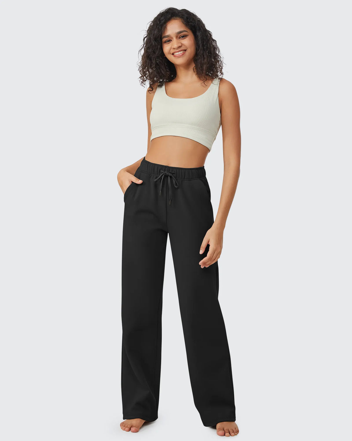 EverGoing Loose Fleece Lined Drawstring Casual Pants Petite