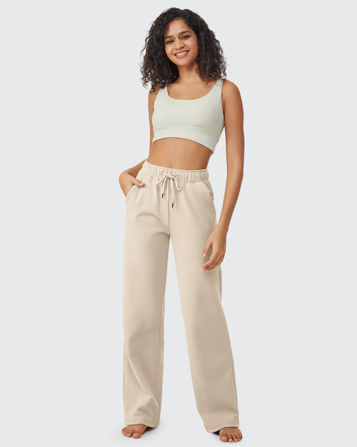EverGoing Loose Fleece Lined Drawstring Casual Pants Petite