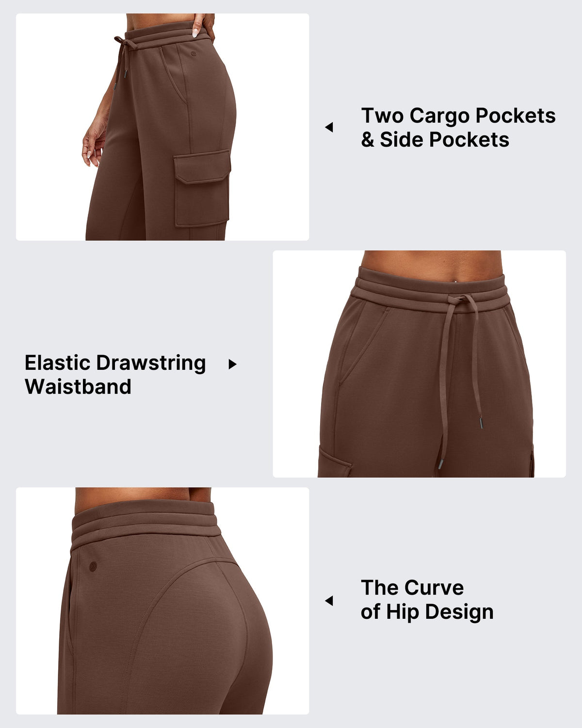 Smoofit Drawstring Wide Leg Pockets Cargo Sweatpants