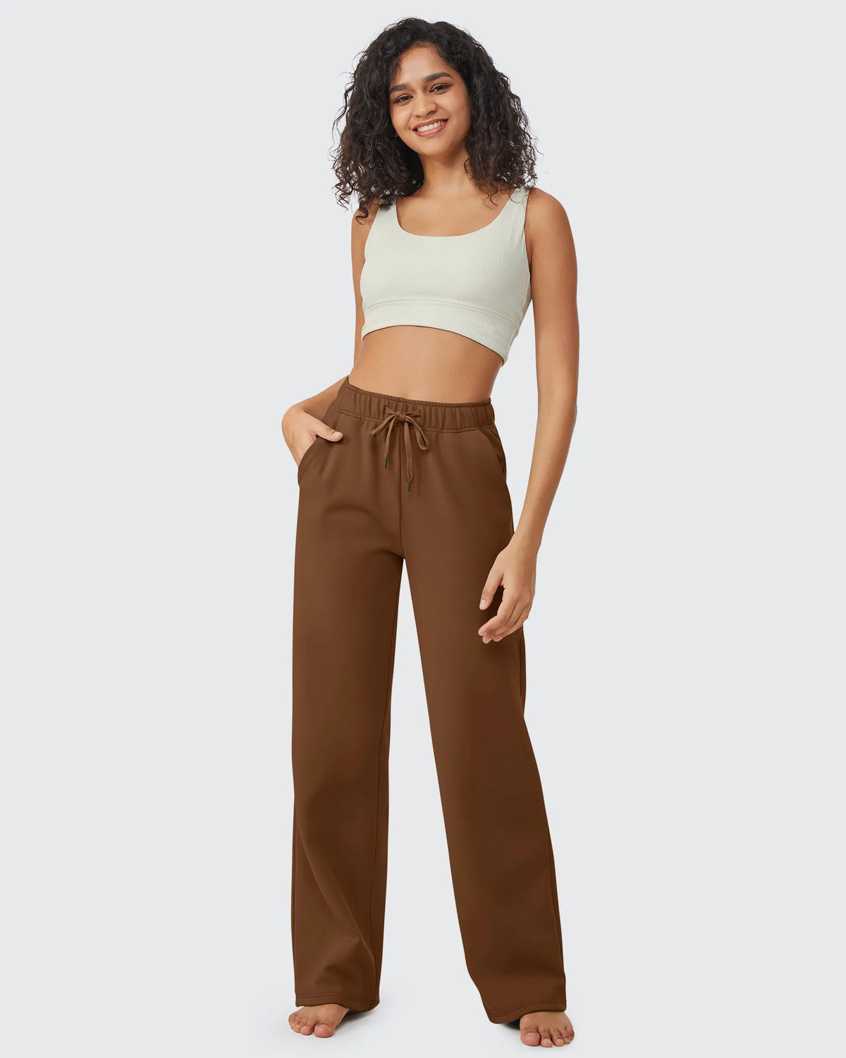 EverGoing Loose Fleece Lined Drawstring Casual Pants Petite