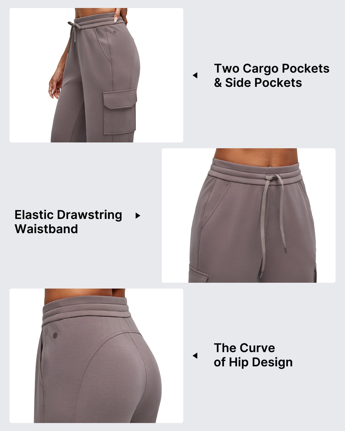 Smoofit Drawstring Wide Leg Pockets Cargo Sweatpants