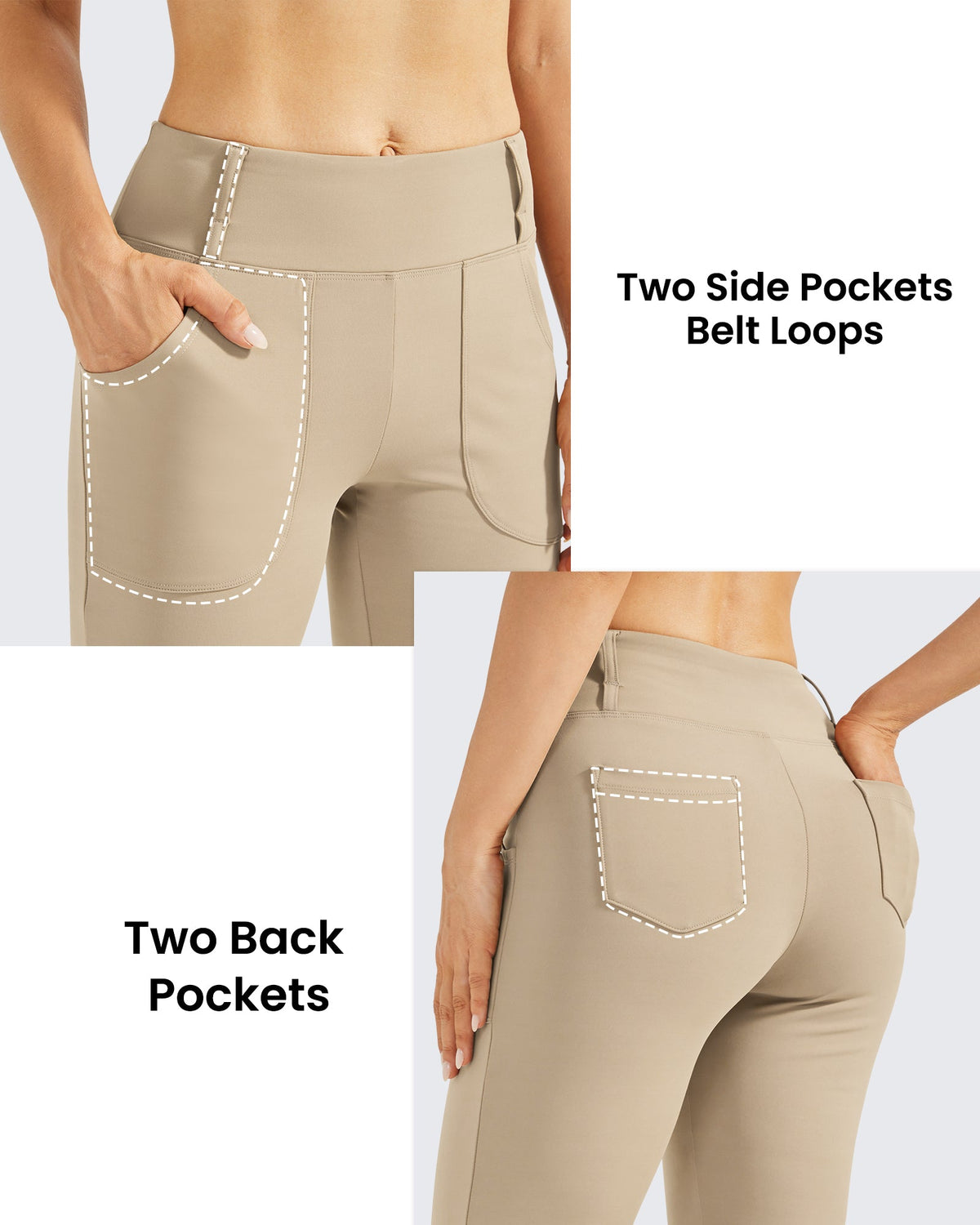 Fleece Lined High-Waist Work Flare Pants