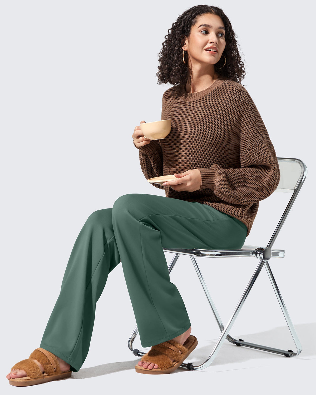 EverGoing Fleece Lined High-Waisted Dressy Pants