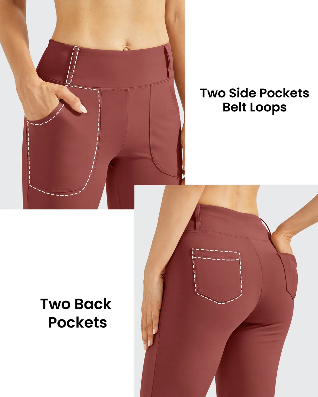 Fleece Lined High-Waist Work Flare Pants