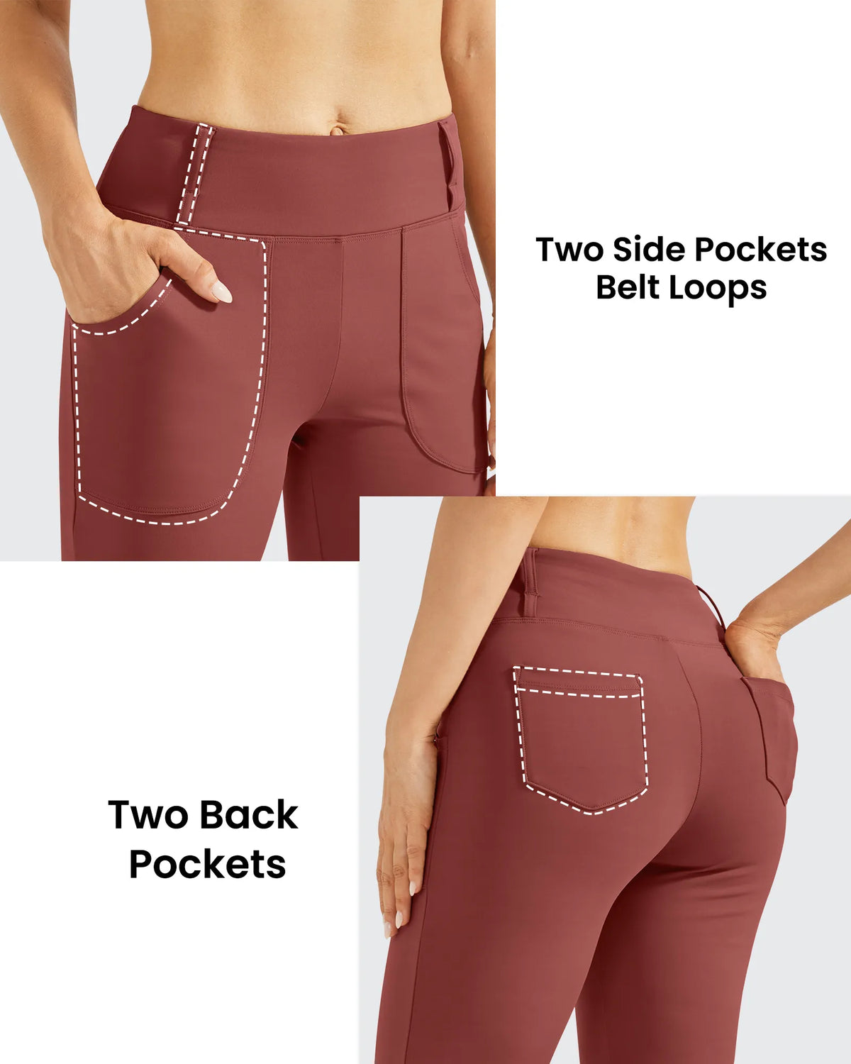 Fleece Lined High-Waist Work Flare Pants