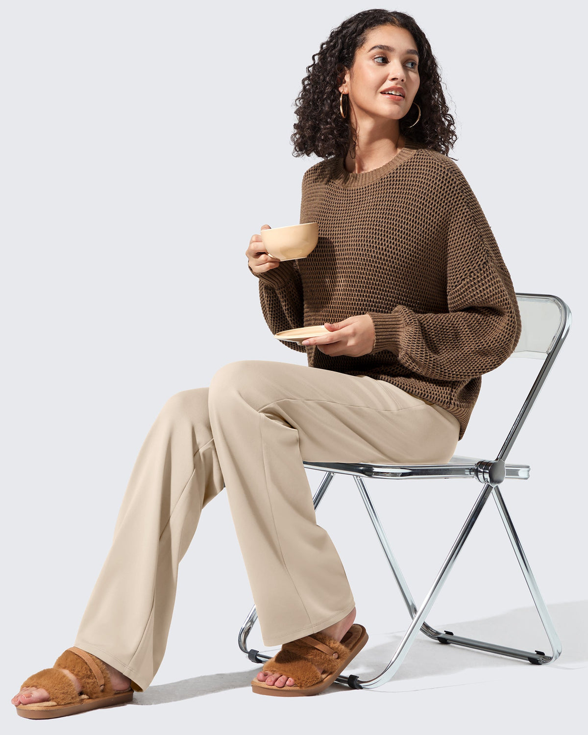 EverGoing Fleece Lined High-Waisted Dressy Pants