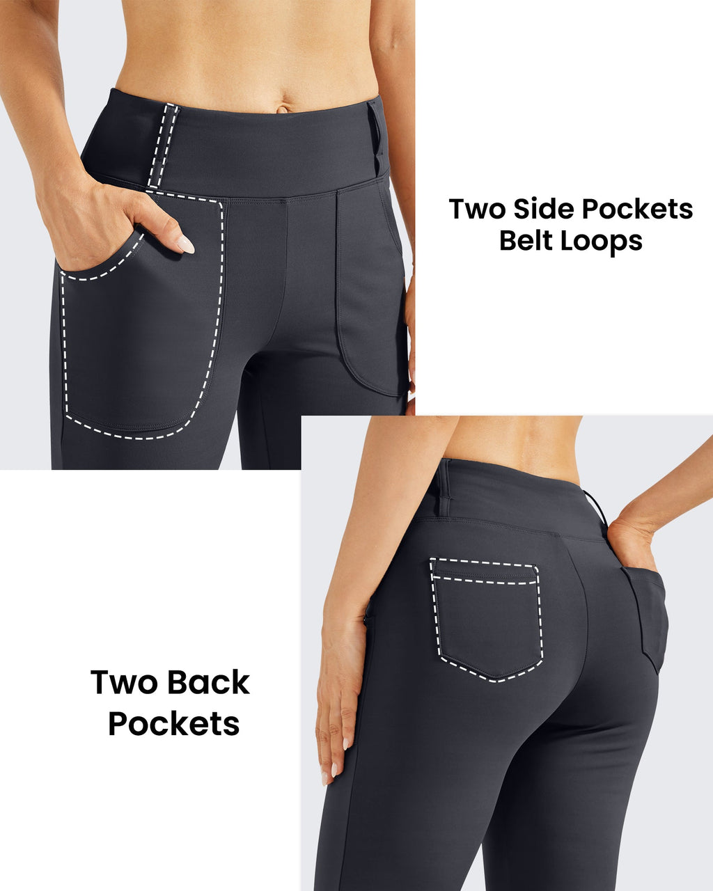 Fleece Lined High-Waist Work Flare Pants