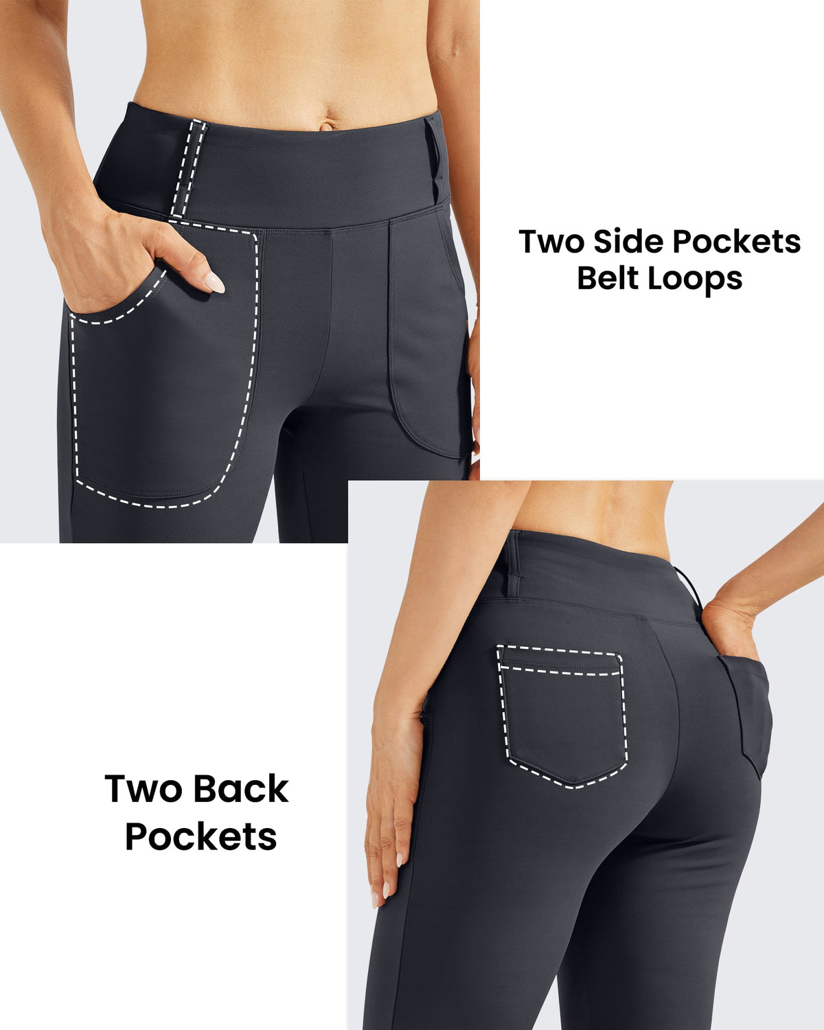 Fleece Lined High-Waist Work Flare Pants