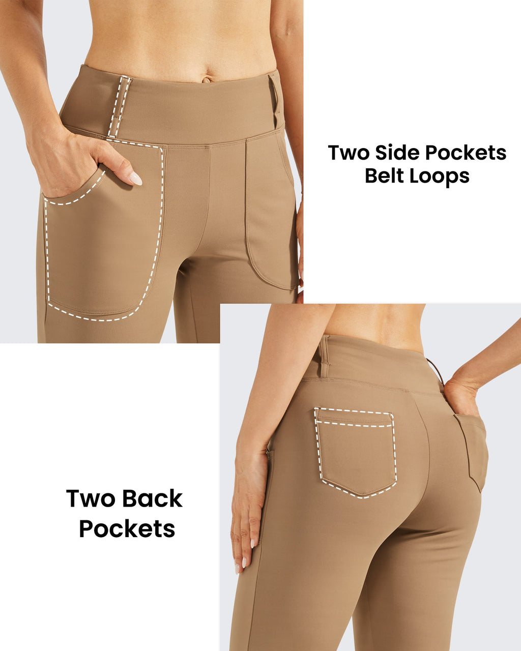 Fleece Lined High-Waist Work Flare Pants