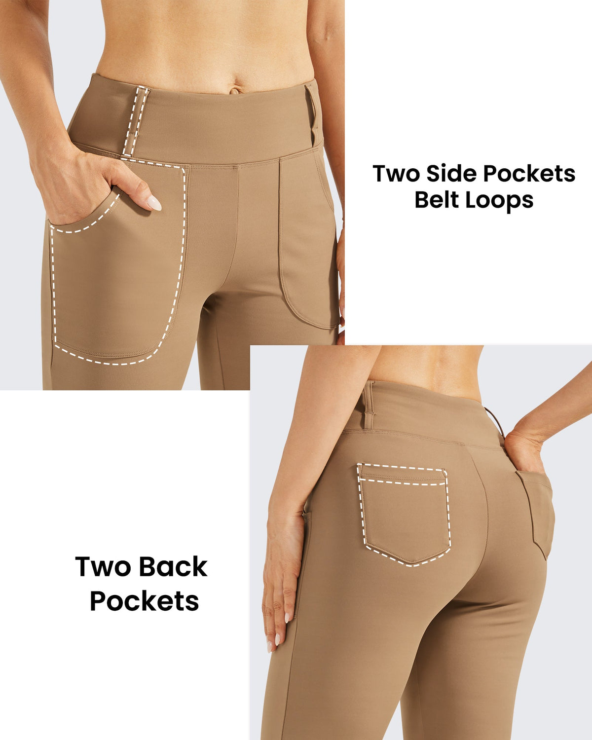 Fleece Lined High-Waist Work Flare Pants