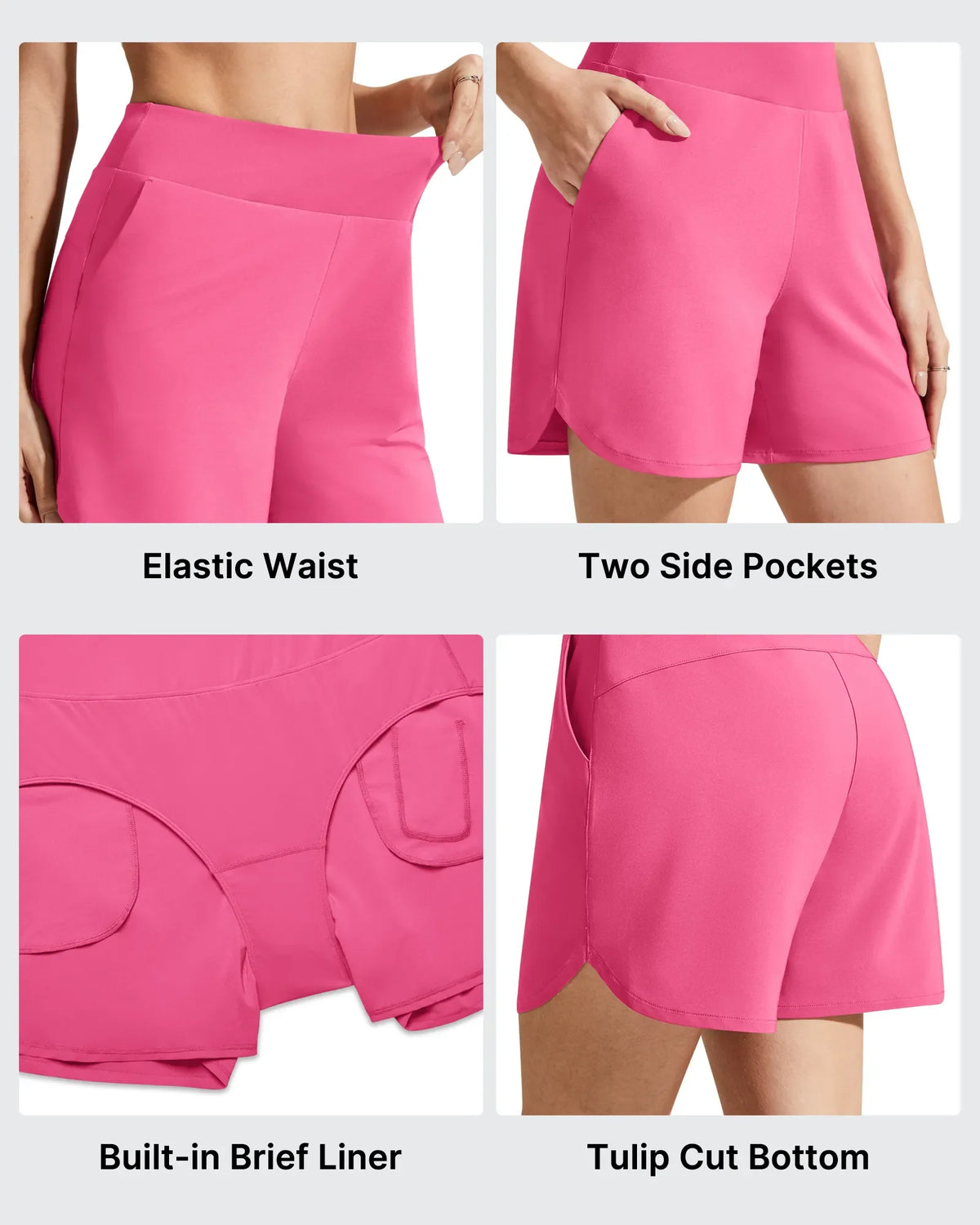 Chillwhisp Built-in Brief Liner High Waist Athletic Shorts