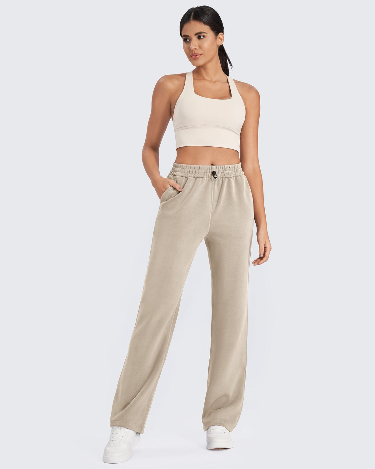 Smoofit Mid-Waist Wide Leg Sweatpants Short