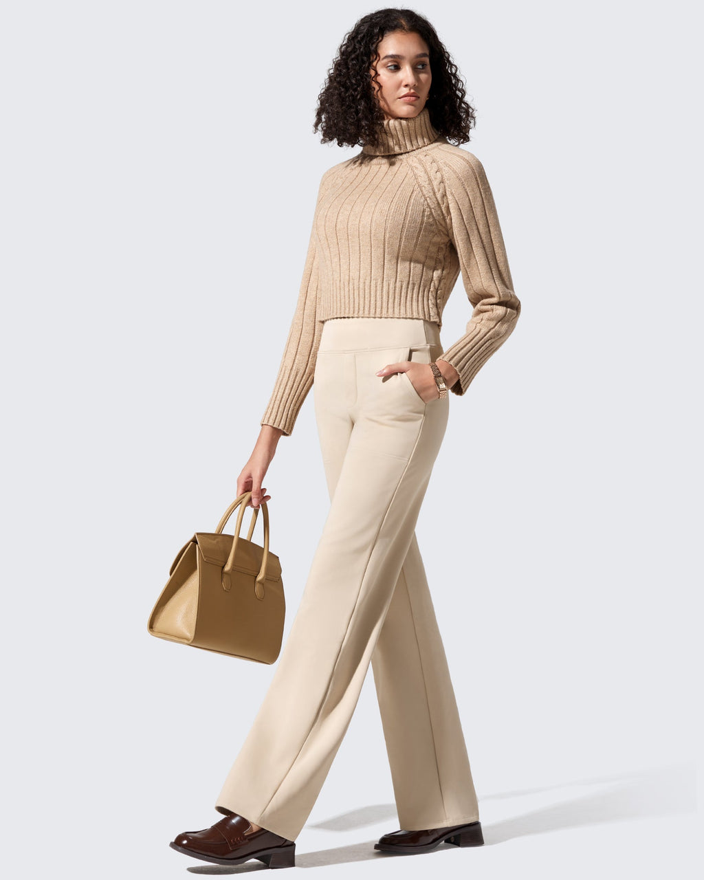 EverGoing Fleece Lined High-Waisted Dressy Pants