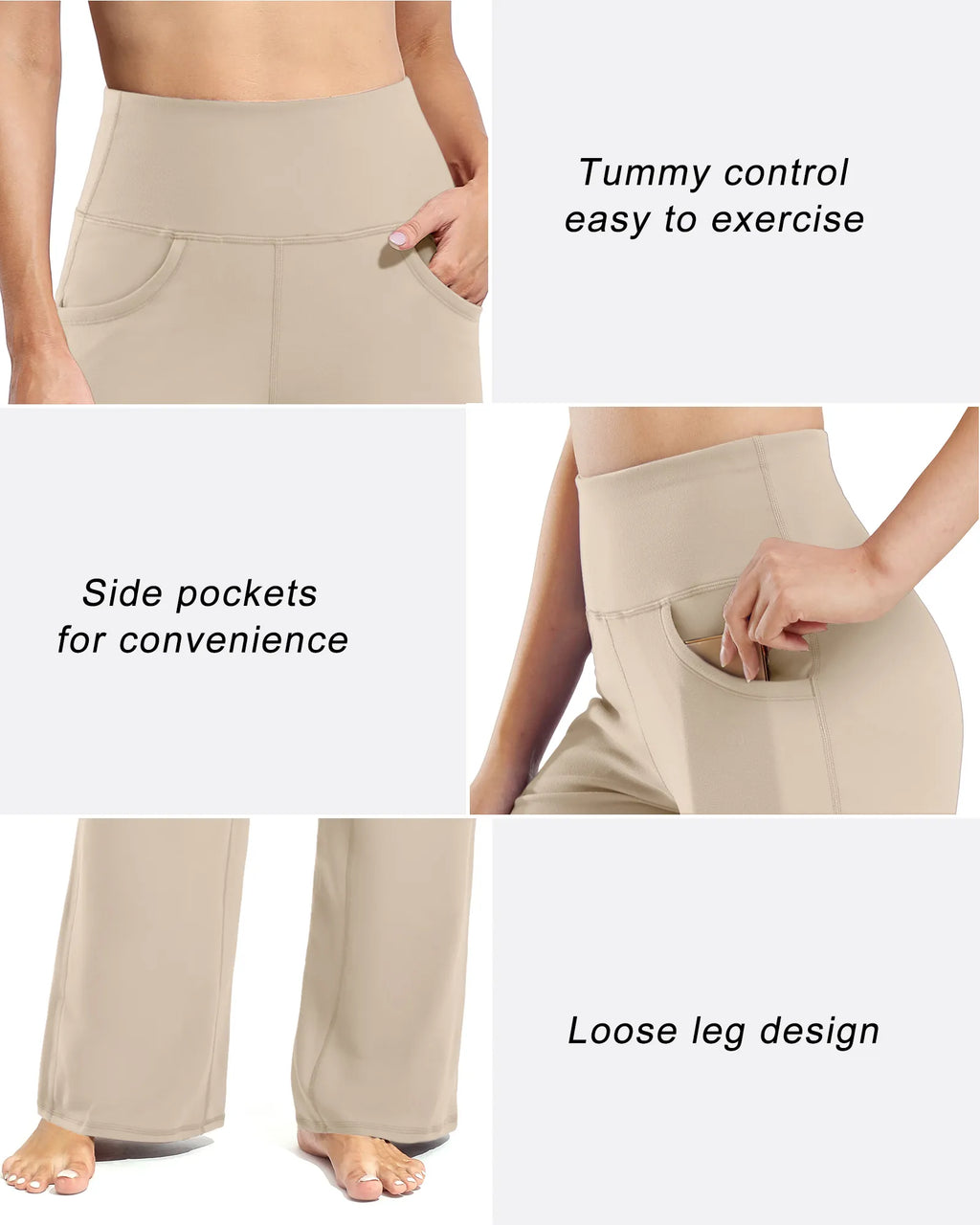 Wide Leg Pants Woman Yoga Pants with Pockets Regular
