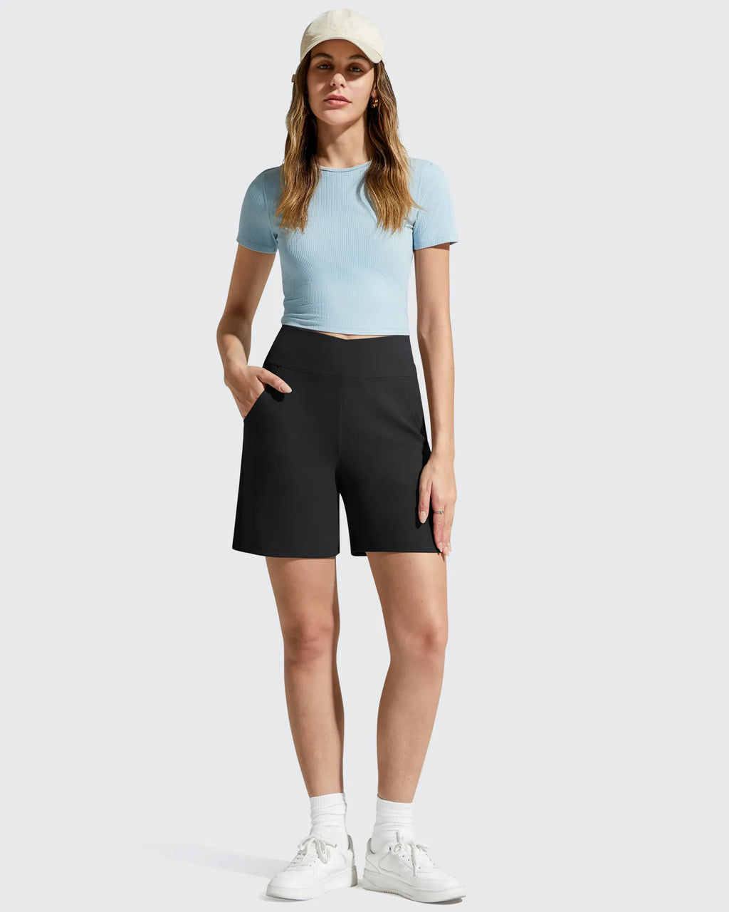 EverGoing Cross Waist Pockets Athletic Shorts 6''